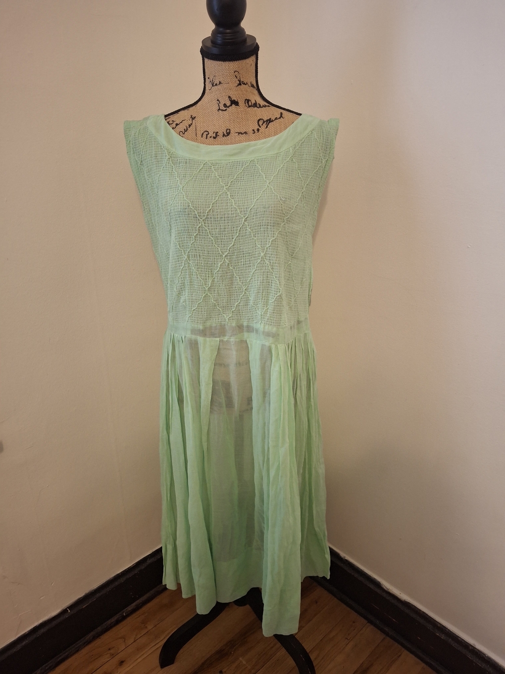 Light Green Sleeveless Cotton Sundress